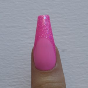 Pink Glitter French Tip