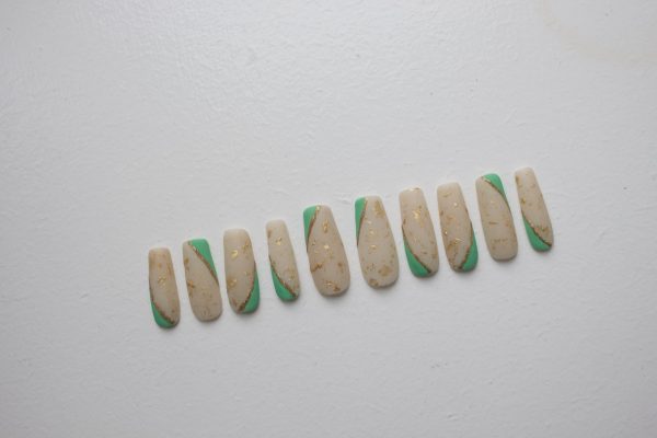 gold leaf matte press on nails